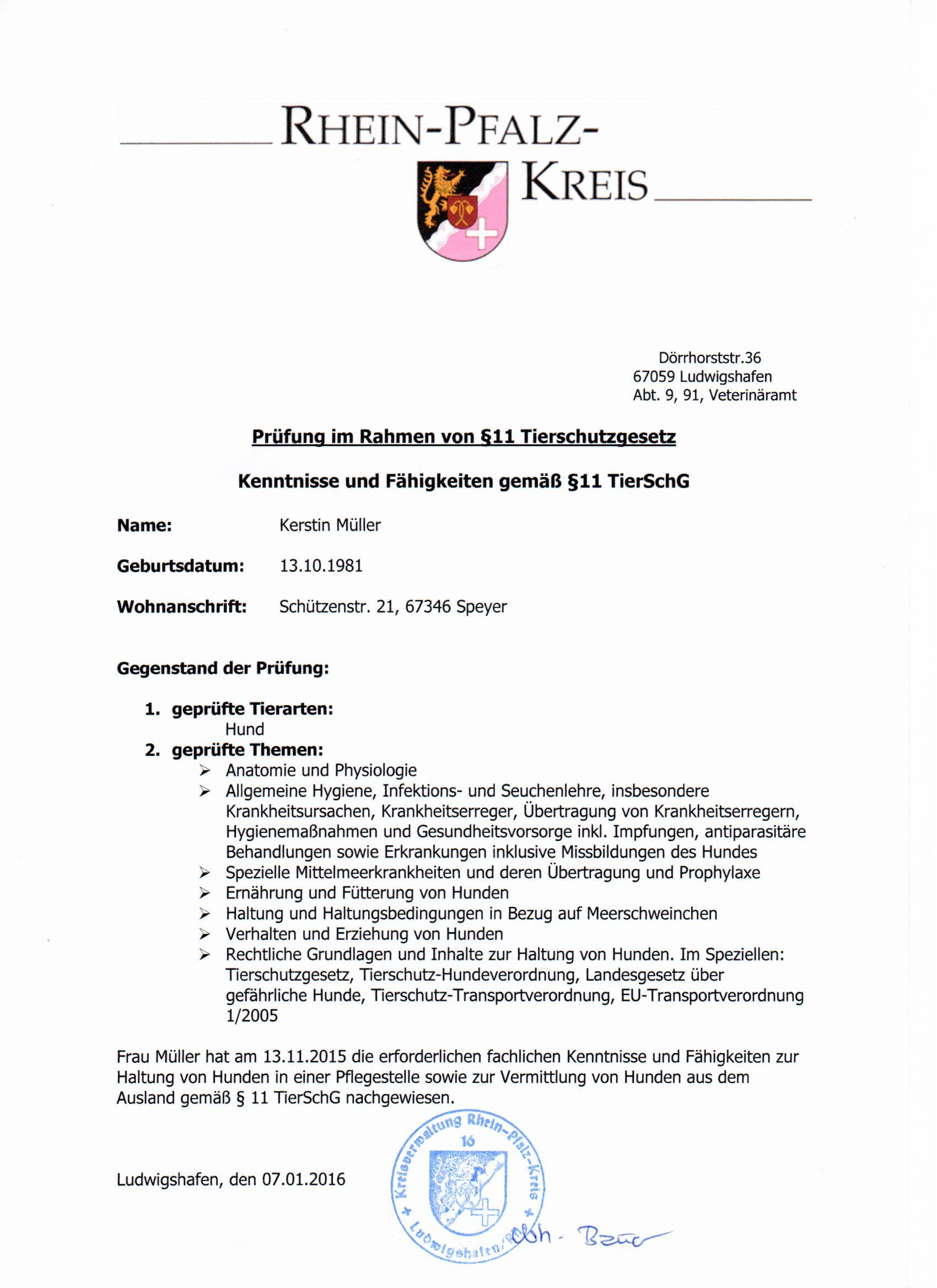 Erlaubniserklärung §11